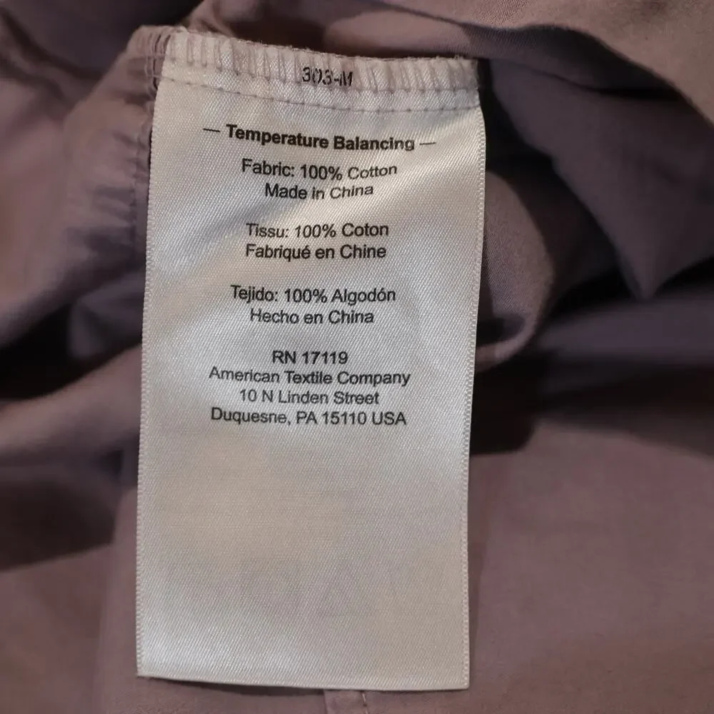 American Textile Company Pillowcase 100% Cotton Lavender Temperature Balancing